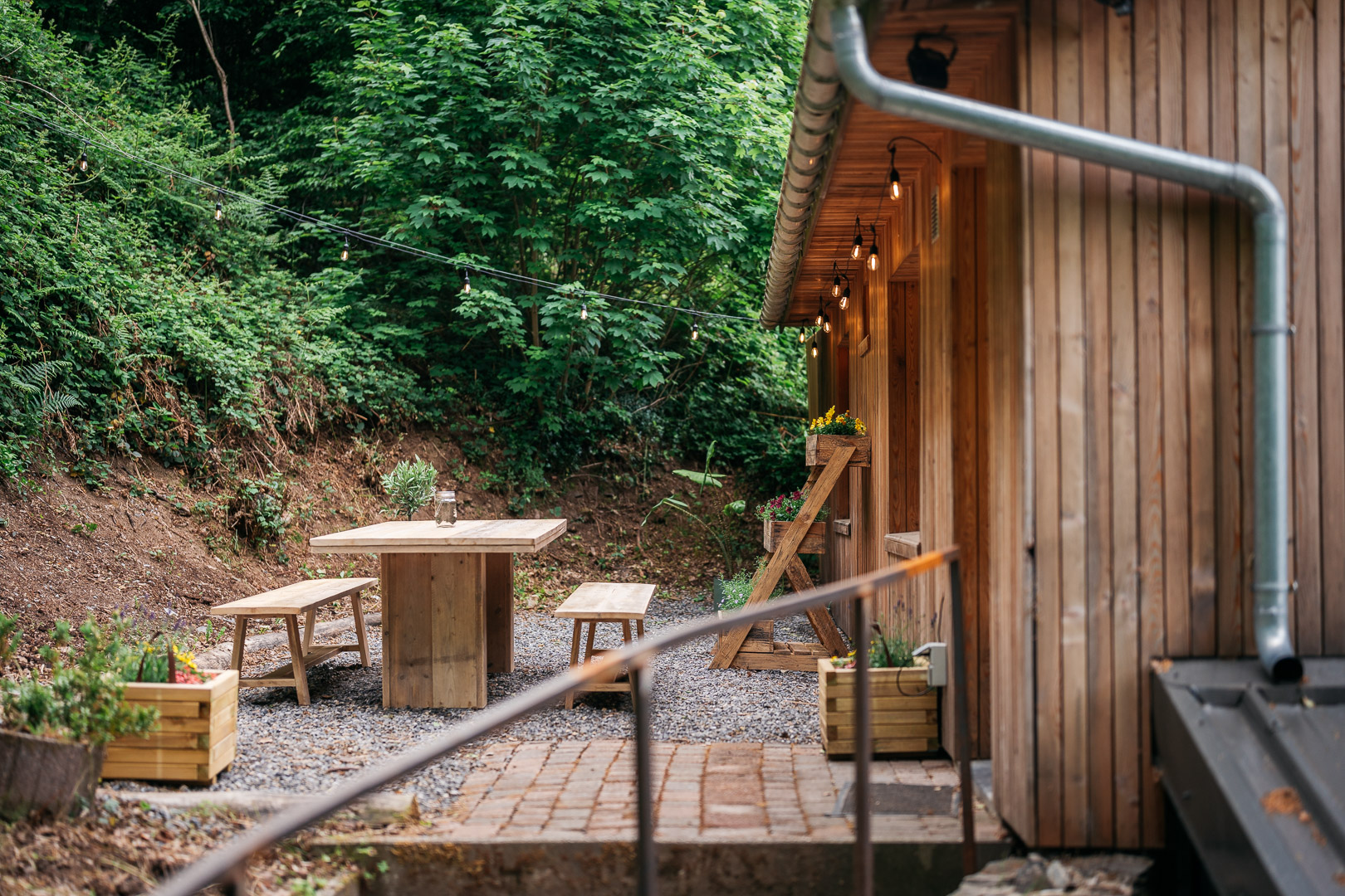Terrasse vue forêt — Misery Bed & Beer